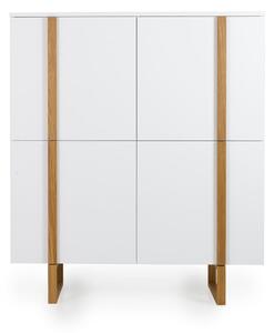 Birka fehér komód tölgyfa lábakkal, 118 x 135 cm - Tenzo