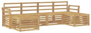 VidaXL Kültéri kanapé szett 6 pcs Fehér 253 x 122,5 x 73 cm