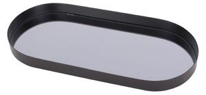 Oval fekete tálca füsttükörrel, szélesség 18 cm - PT LIVING