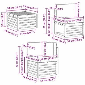 VidaXL Kültéri kanapé szett 7 pcs Természetes és Világosszürke