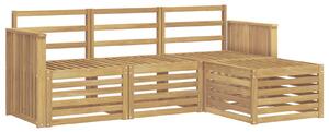 VidaXL Kültéri kanapé szett 4 pcs Fehér 189,5 x 122,5 x 73 cm