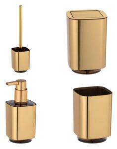 Aranyszínű műanyag fürdőszobai kiegészítő szett Auron – Wenko