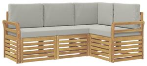 VidaXL Ülőgarnitúrák 4 pcs Fehér és Világosszürke 190 x 130,5 x 73 cm