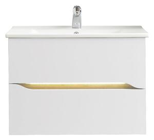 Fehér alacsony fali szekrény mosdókagyló nélkül 72x51 cm Set 857 – Pelipal