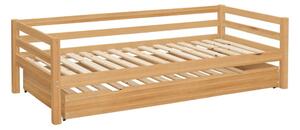 Natúr színű borovi fenyő gyerekágy kihúzható pótággyal 90x200 cm Alpi – Støraa