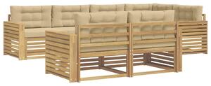 VidaXL Kültéri kanapé szett 7 pcs Fehér és Bézs 331 x 172,5 x 73 cm