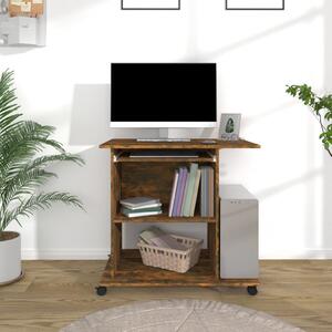 VidaXL füstös tölgy színű szerelt fa számítógépasztal 80 x 50 x 75 cm