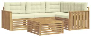 VidaXL Kültéri kanapé szett 5 pcs Fehér és Krém színű 79 x 79 x 37 cm
