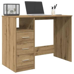 VidaXL kézműves tölgy színű szerelt fa íróasztal 102x76x50 cm
