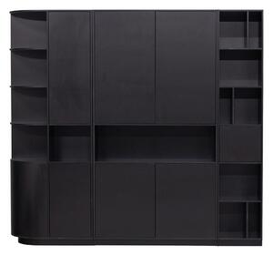 Fekete borovi fenyő moduláris könyvespolc 228x210 cm Finca – WOOOD