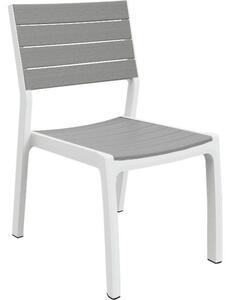 Harmony műanyag kerti szék, fehér-világos szürke