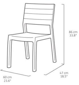 Harmony műanyag kerti szék, fehér-világos szürke