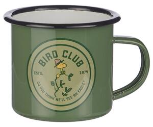 PEANUTS zománcozott bögre, zöld 'Bird Club'
