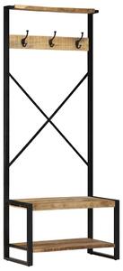 VidaXL tömör nyers mangófa ruhatartó állvány 80x40x190 cm
