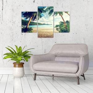 Kép - pálmafák, a tengerparton (90x60cm)