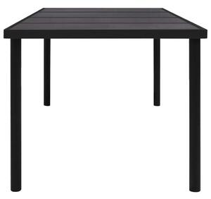 VidaXL fekete acél kerti asztal 190 x 90 x 74 cm