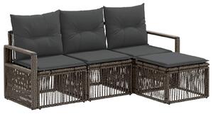 VidaXL Kerti Kanapé Szett 4 pcs Szürke polirattan