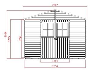 Fából készült kerti ház SOLID ESTER 281 x 194 cm LG1591
