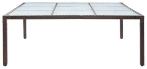 VidaXL barna polyrattan kerti étkezőasztal 200 x 200 x 74 cm