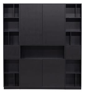 Fekete borovi fenyő moduláris könyvespolc 190x210 cm Finca – WOOOD