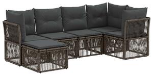 VidaXL Kerti Kanapé Szett 6 pcs Szürke polirattan