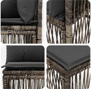 VidaXL Kerti Kanapé Szett 7 pcs Szürke polirattan