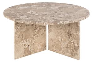 Világosbarna márvány kerek dohányzóasztal ø 90 cm Vega – Actona