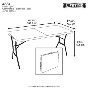 Összecsukható asztal 150 cm LIFETIME 4534 LG2833