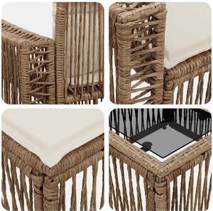 VidaXL Kerti Kanapé Szett 5 pcs Beige és Krémszínű polirattan