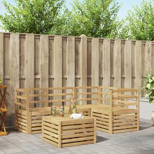 VidaXL Kültéri kanapé szett 5 pcs Fehér 59 x 59 x 37 cm Tömör Akácfa