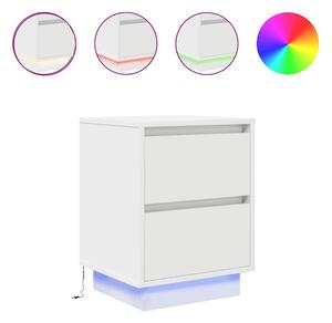 VidaXL 2 db fehér éjjeliszekrények LED világítással 38x34x50 cm