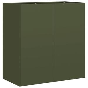 VidaXL Növénytartó olívazöld 80x40x80 cm Hidegen hengerelt acélból