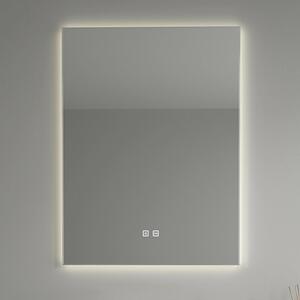 Tükör LED világítással 60x80cm | Páramentesítő funkció | Beépített óra | Fényerő és színhőmérséklet szabályozás | Welland Type-1VS