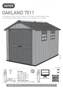 Oakland 7511 műanyag kerti ház 229x350x242cm szürke színű