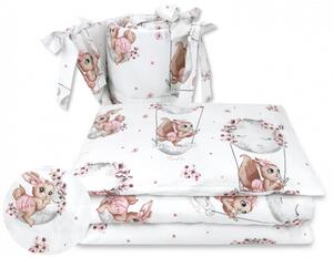 Baby Shop 3 részes ágynemű garnitúra - Holdas nyuszi rózsaszín