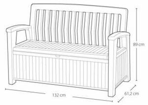 Patio bench műanyag kerti pad/tároló 227L, fehér színű
