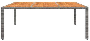 Szürke akácfa és polyrattan kerti asztal 200 x 150 x 75 cm