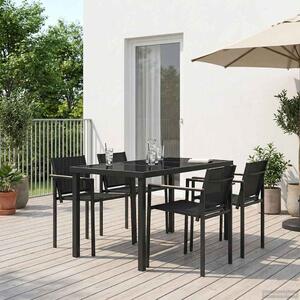 VidaXL Kültéri Bútor Szett 5 pcs Fekete és Antracit 140 x 70 x 73 cm