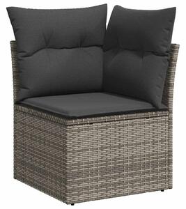 VidaXL Kerti Kanapé Szett párnával tárolóval 7 pcs Szürke Polyrattan