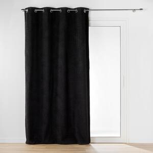 Fekete buklé függöny 140x240 cm Wooly – douceur d'intérieur