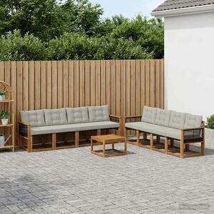 VidaXL Kültéri kanapé szett 9 pcs Természetes és Világosszürke