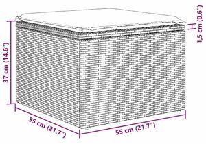 VidaXL Kerti Kanapé Szett párnával 9 pcs Világosszürke és Sötétszürke