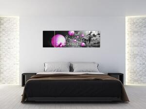 Absztrakt kép - lila gömb (170x50cm)