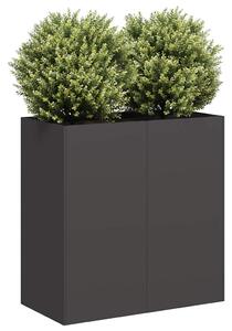 VidaXL fekete hidegen hengerelt acél növénytartó 80x40x80 cm