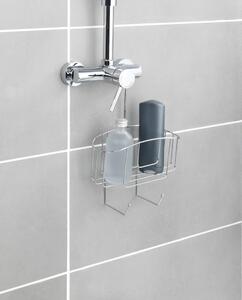 Fényes ezüstszínű függő acél fürdőszobai polc Martos – Allstar