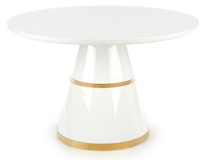 Asztal Houston 1350, Aranysárga, Fényes fehér, 76cm, Közepes sűrűségű farostlemez, Fém