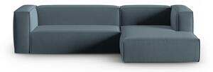 Kék bársony sarokkanapé Mackay – Cosmopolitan Design