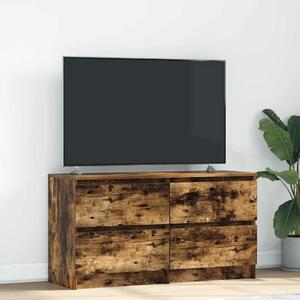 VidaXL füstös tölgy színű szerelt fa TV-szekrény 100x35x54 cm