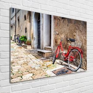 Üvegkép falra Piros bicikli