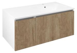 Sapho Sapho, LOREA szekrény 100x46x51.5cm (30+70cm), jobb, Alabama tölgy/matt fehér, LE070-2231-R-02